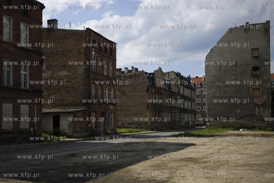 Gdańsk Dolne Miasto. Domy pomiędzy ulicami Kieturakisa...