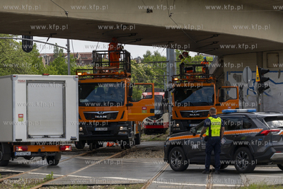 Gdańsk. Zerwana tramwajowa linia trakcyjna na wysokości...