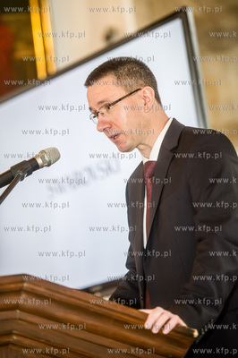 Gdańsk. Ratusz Głownego Miasta. Sala Wety. Konferencja...