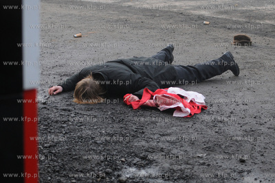 Plan zdjeciowy filmu o masakrze robotnikow na Wybrzezu...