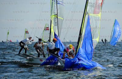 Gdynia. Probny wyscig Mistrzostw Europy w klasie 49'er.
04.07.2010
fot....