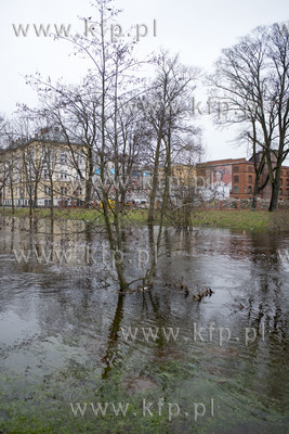 Wysoki  poziom wody w Slupi. 09.12.2017 Fot. Krzysztof...
