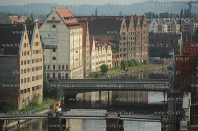 Gdansk, widok z wiezy Muzeum Archeologicznego na Motlawe,...
