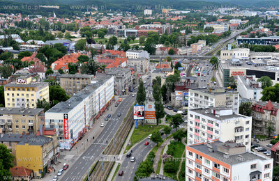 Wrzeszcz. Widok na aul Grunwaldzka z budowanego Centrum...