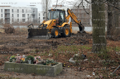 Gdansk Brzezno. Likwidacja starego cmantarza na al....