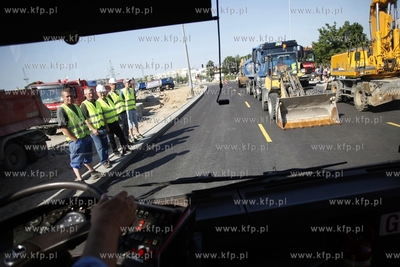 Gdansk. Ul. Kosciuszki. Protest podwykonawców Hydrobudowy,...