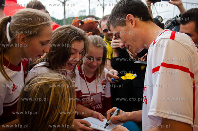 Gdansk. Teren AWFiS. Pilkarz Robert Lewandowski - reprezentant...