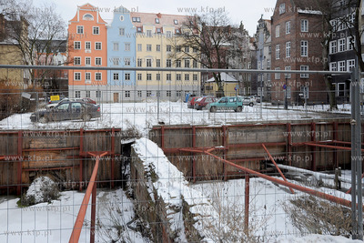 Teren wykopalisk przy ul. Kleszej w okoliczach Kosciola...