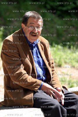 Gunter Grass - pisarz, laureat nagrody Nobla. Na zdjeciu...