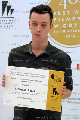 Festiwal Filmowy w Gdyni. Mateusz Bogusz laureat III...