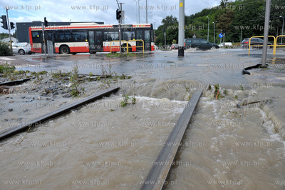Zalany Gdańsk Siedlce  po intensywnych opadach deszczu....