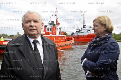 Wizyta Jaroslawa Kaczynskiego w Gdansku Nowym Porcie....