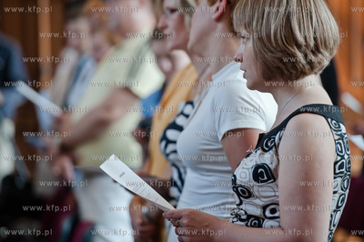 Gdansk. Dwor Artusa. Uroczystosc wreczenia nauczycielom...