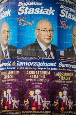 Gdynia. Kampania wyborcza do samorzadu. Plakaty wyborcze...