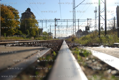 Korsze - miasto na Warmi i Mazurach. Perony dworca...