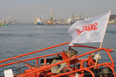 Protest pracownikow Gdynskiego WUZ przeciwko prywatyzacji....