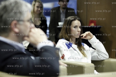 Ergo Arena. Konferencja prasowa zenskiego zespolu siatkarskiego...