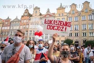 Wiec poparcia dla protestujących na Białorusi Solidarni...