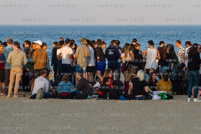 Sopot, plaża, pierwsze ciepłe dni wiosny, 08.04.2018,...
