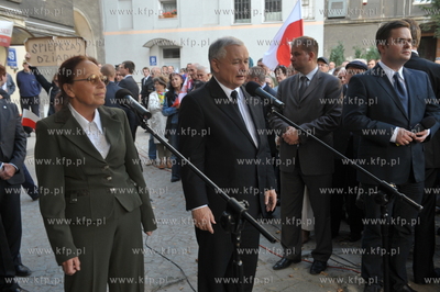 Gdansk, Wrzeszcz. Jaroslaw Kaczynski przyjechal do...