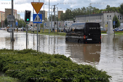 Zalany Gdańsk Siedlce  po intensywnych opadach deszczu....