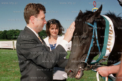 Prezydent Sopotu Jacek Karnowski na hipodromie w Sopocie...