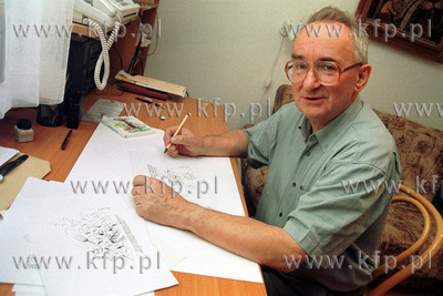 Zbigniew Jujka - rysownik 20.11.2000 fot. Wojtek Jakubowski...