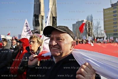 Gdańsk. Plac Solidarności. Wiec poparcia dla Lecha...