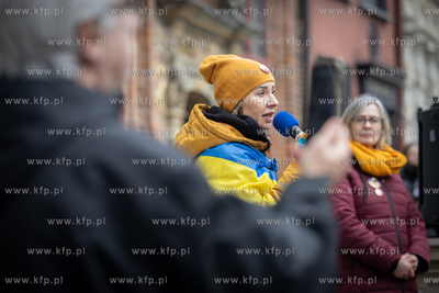 Gdańsk. Długi Targ. Protest przeciwko polityce Donalda...