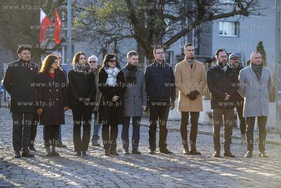 Plac Solidarności w Gdańsku. Uroczystość złożenia...