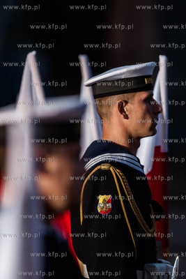 Gdansk. Plac Solidarnosci. Obchody 70. rocznicy zakonczenia...
