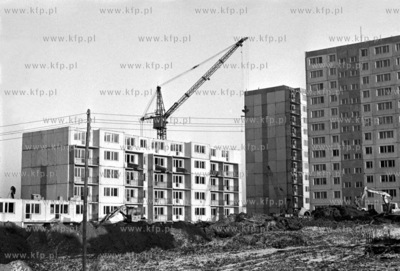Budowa osiedla Morena Piecki - Migowo w Gdansku. 8.12.1978...