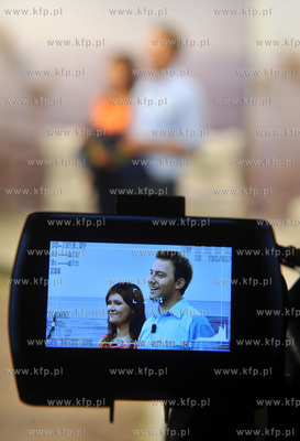 Studio telewizji CSBTV w Rumi. Nagranie programu "...