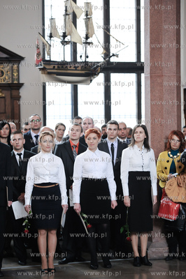 Gdansk. Dwor Artusa. Slubowanie 116 nowo przyjetych...