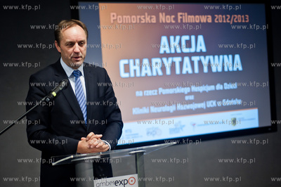 Gdansk. Centrum prasowe AmberExpo. Uroczystosc  przekazania...