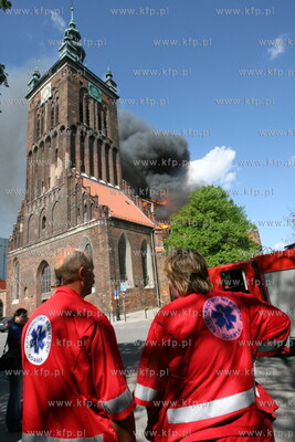 Pozar kosciola sw. Katarzyny w Gdansku. 22.05.2006...