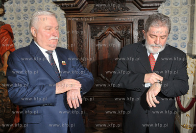 Gdansk, Dwor Artusa. Byly Prezydent Brazylii, Luiz...