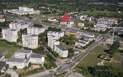 Gdansk Zaspa z lotu ptaka. Okolice al. Jana Pawla II...