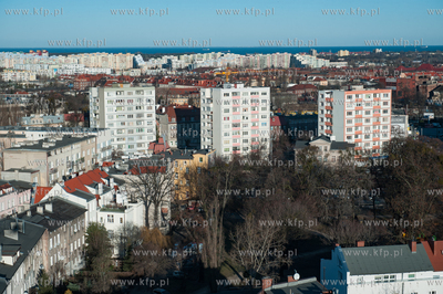 Gdańsk Wrzeszcz. Widok z podnośnika z Komendy Wojewódzkiej...