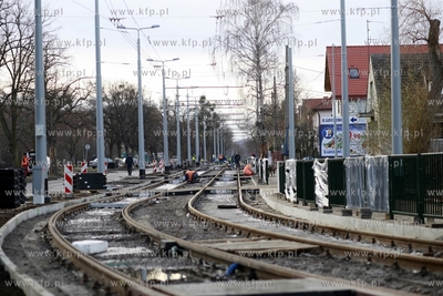 Gdansk. Remont torowiska wzdłuż ul. Pomorskiej i...