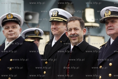 Gdynia. ORP Blyskawica. Wizyta ambasadora Stanow Zjednoczonych...