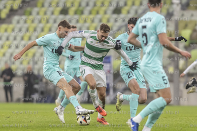 Lechia Gdańsk - Sląsk Wrocław. Nz. Peter Pokorny...