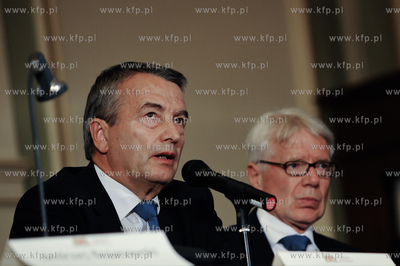 Gdansk. Sala Rady Miasta. Konferencja prasowa Niemieckiej...