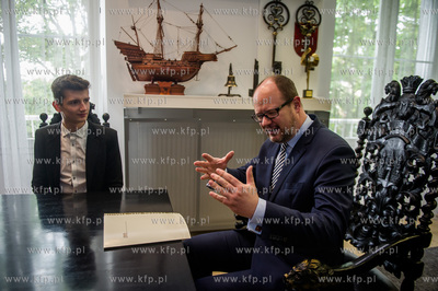 Gdansk. Urzad Miasta. Spotkanie Michala Zielinskiego,...