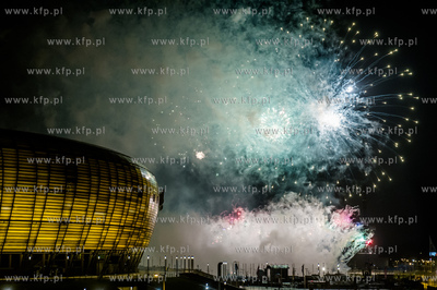 Teren Stadionu Energa Gdańsk. Miedzynarodowy pokaz...