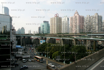 Chiny. Szanghaj. Nowoczesne dzielnice Szanghaju, najwiekszego...