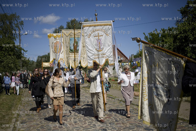 Procesja Bozego Ciala w gdanskiej dzielnicy Letnica....