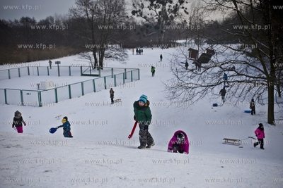 Saneczkarze opanowali górkę w Parku Ronalda Reagana.
08.01.2017
fot....