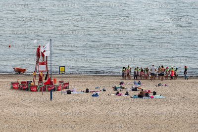 Sopot. Widok z Latarni Morskiej na plazę. 05.07.2023...