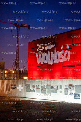 Gdansk. Logo obchodow 25-lecia pierwszych, wolnych...